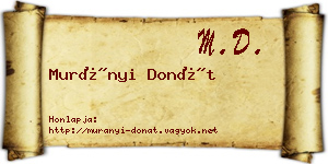 Murányi Donát névjegykártya